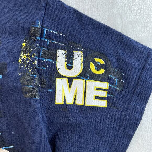 WWE John Cena Youth L 10/12 T-Shirt AOP Graphic Navy Blue Wrestling U Dont C Me - Picture 5 of 9